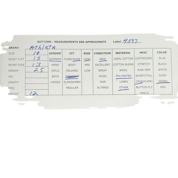 NWT Athleta Green Echo Wide Cropped Trouser Pants Pull On Relaxed Size 10 - Picture 11 of 12